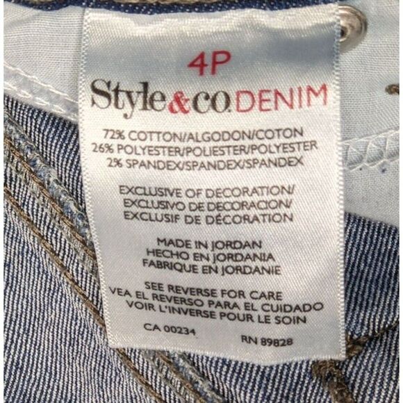 (3/$35) Style & Co Womens Size 4 Petite Straight Leg Pockets Denim Blue Jeans - Picture 5 of 11